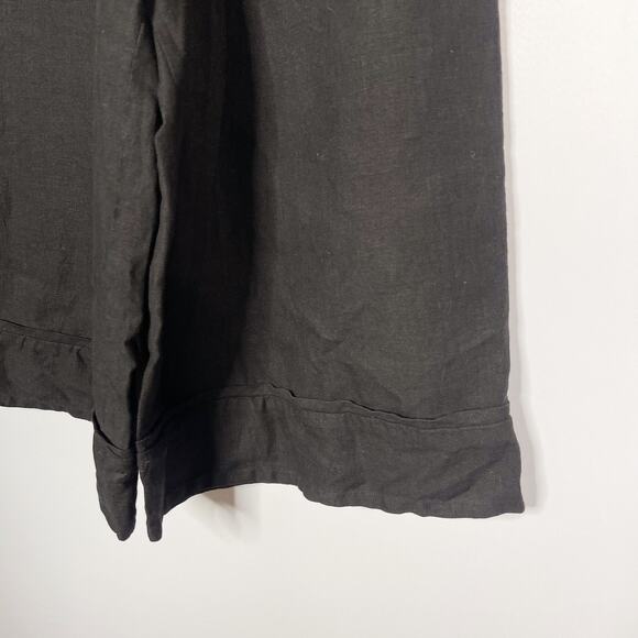 Rachel Comey Womens Size 4 Black Linen Cropped Wide Leg Pants Pockets Drawstring - Picture 5 of 11